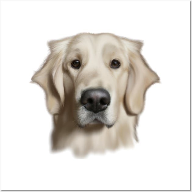 Cute Golden Retriever Drawing Wall Art by Play Zoo